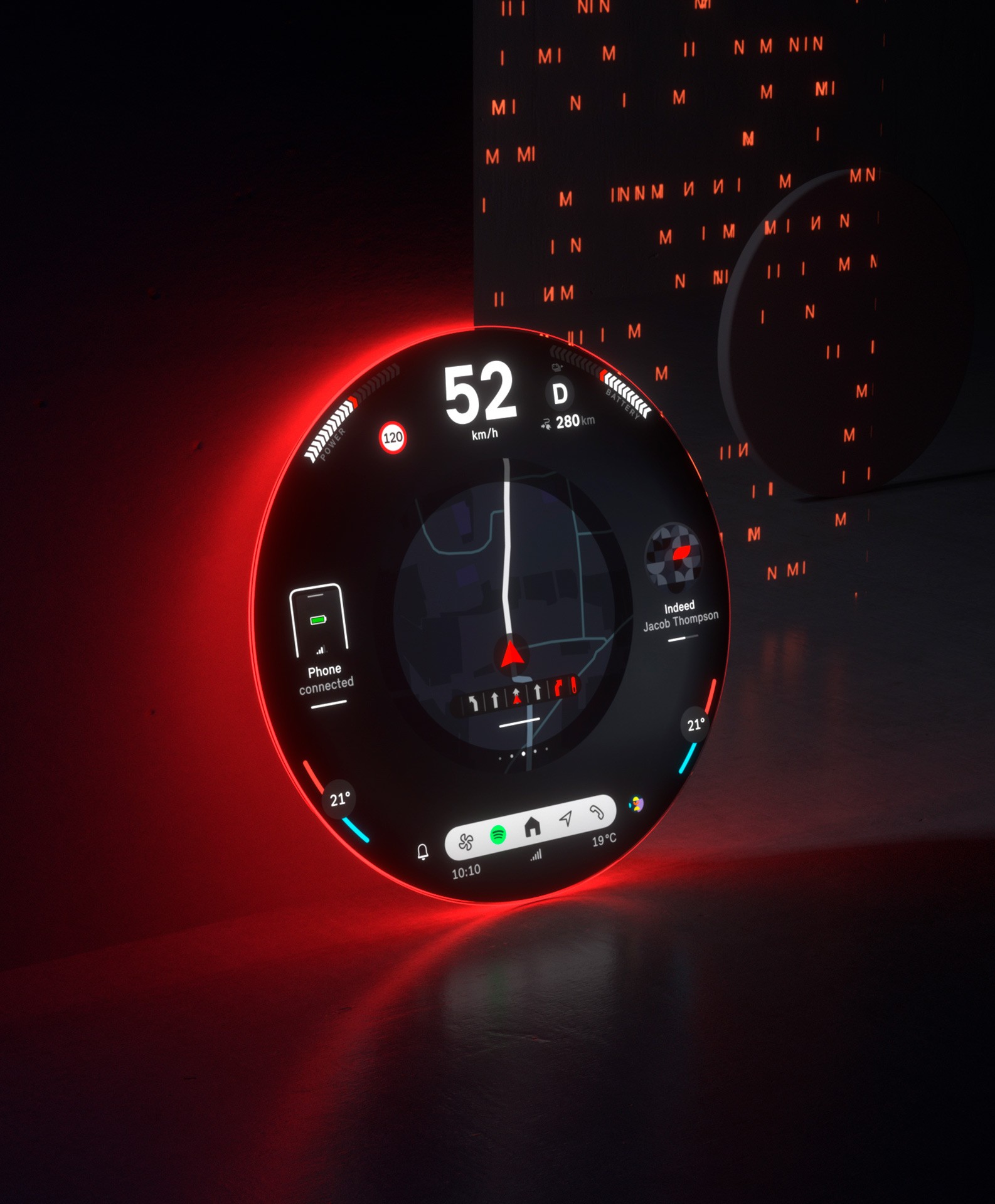 Das Navigationssystem im OLED-Display.